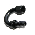 10AN AN-10 Fitting Black 180 Degree Swivel Fuel Oil Gas Line Push On Hose End