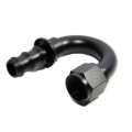 10AN AN-10 Fitting Black 180 Degree Swivel Fuel Oil Gas Line Push On Hose End