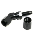 45 Degree Swivel Fuel Oil Gas Line Hose End 6AN AN-6 Union Elbow Fitting Black