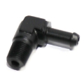 (one) 1/8NPT Male to 1/4" Hose Barb 90 Degree Aluminum Fitting Adapter Black