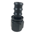 (one) AN12 Straight Push Lock Oil/Fuel/Gas Hose Line End Fitting Adapter Black