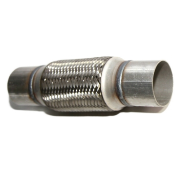 Piping Connector 2.25" ID 10" Overall Length w/6" Double Braided SS Flex Pipe